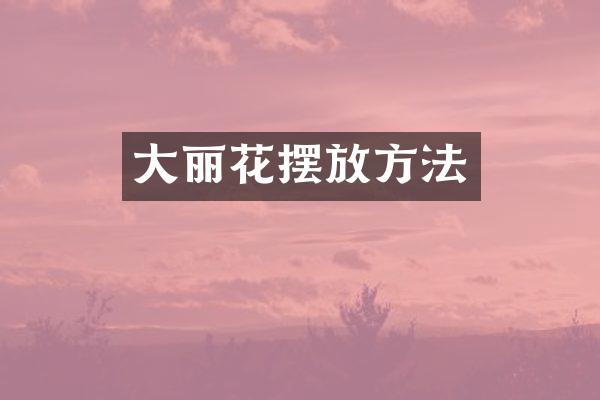 大丽花摆放方法