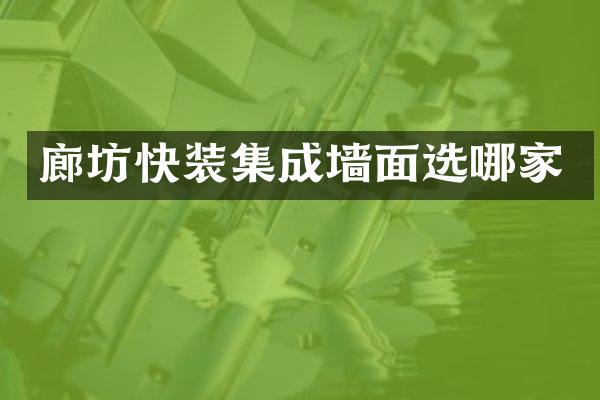 廊坊快装集成墙面选哪家