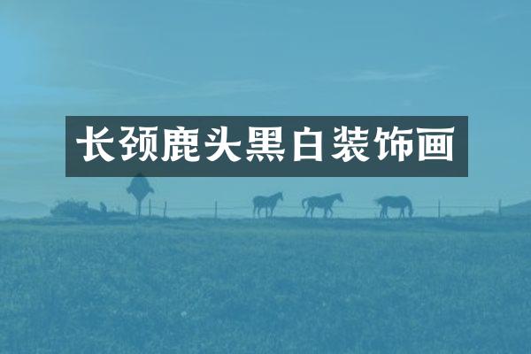 长颈鹿头黑白装饰画