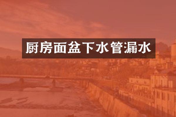 厨房面盆下水管漏水