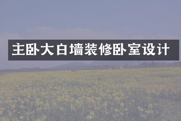 主卧大白墙装修卧室设计
