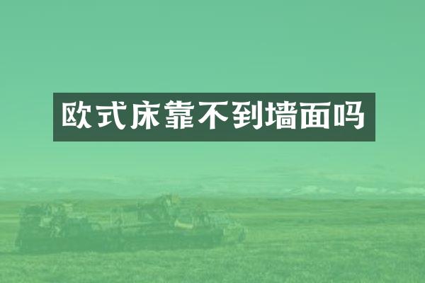欧式床靠不到墙面吗