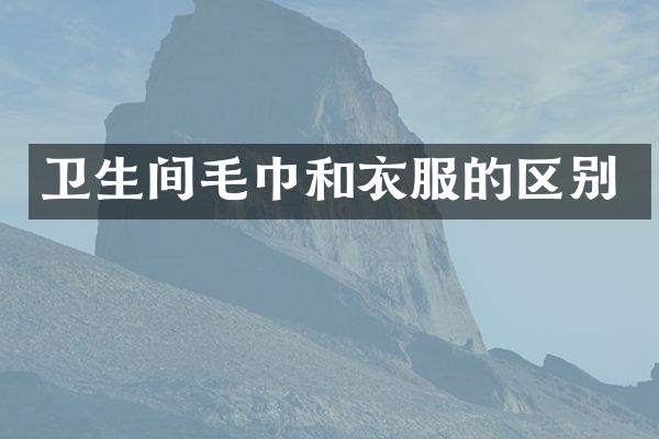 卫生间毛巾和衣服的区别