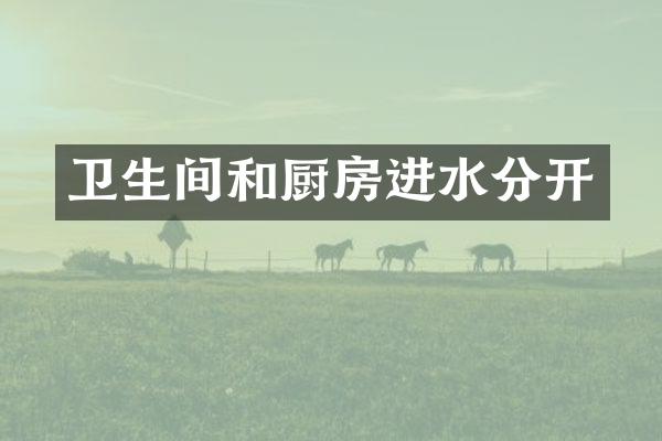 卫生间和厨房进水分开