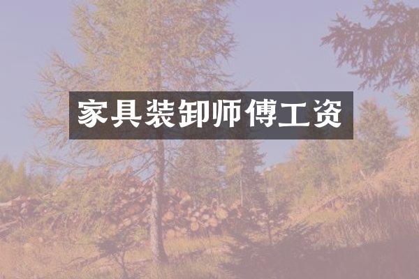 家具装卸师傅工资