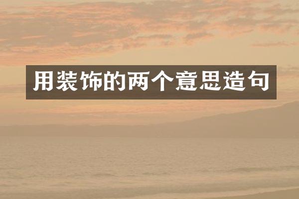 用装饰的两个意思造句