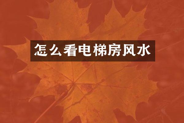 怎么看电梯房风水