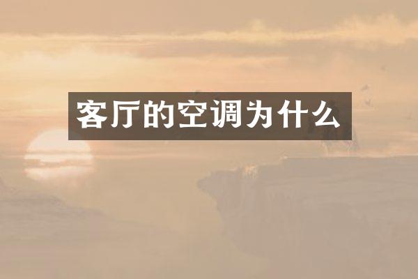 客厅的空调为什么