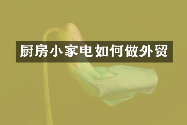 厨房小家电如何做外贸