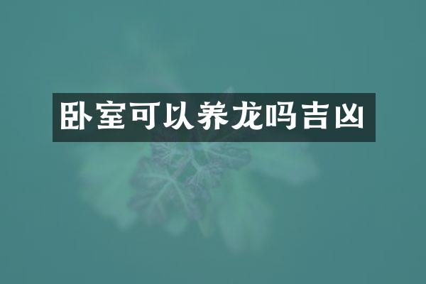 卧室可以养龙吗吉凶