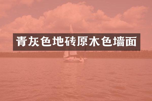 青灰色地砖原木色墙面