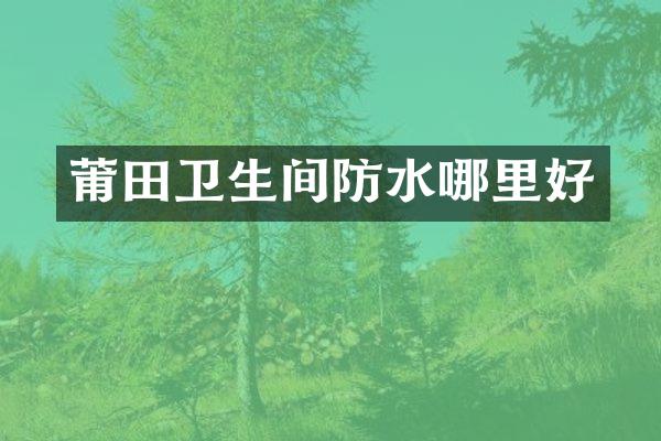 莆田卫生间防水哪里好