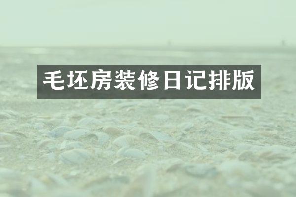 毛坯房装修日记排版