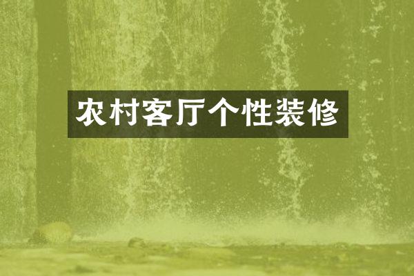 农村客厅个性装修