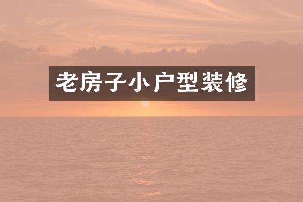 老房子小户型装修