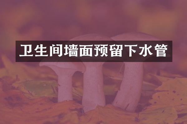 卫生间墙面预留下水管