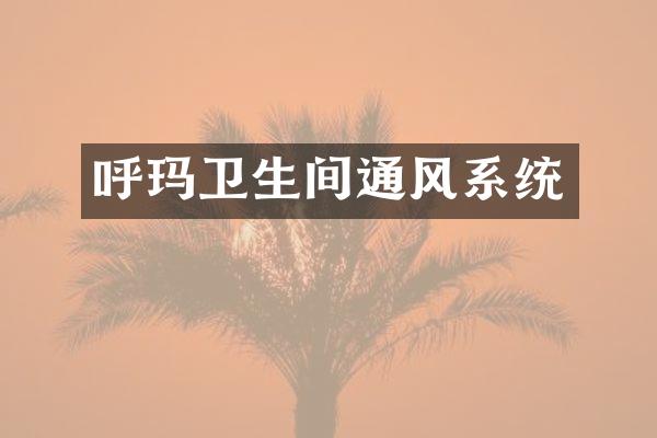 呼玛卫生间通风系统