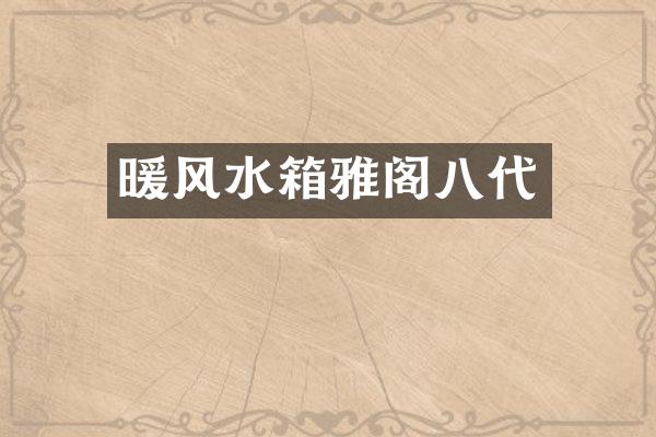暖风水箱雅阁八代