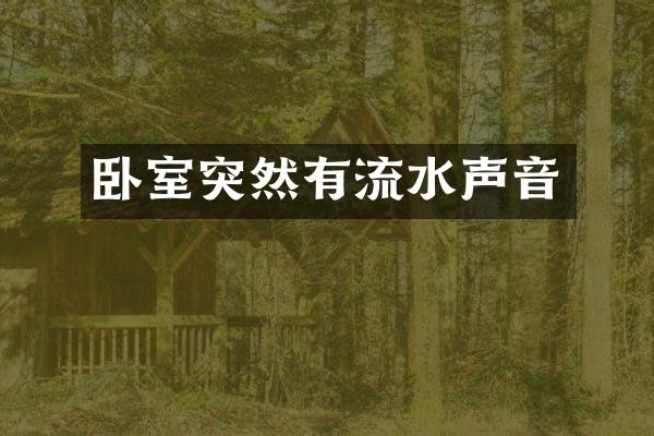 卧室突然有流水声音