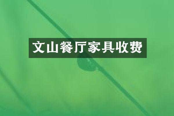 文山餐厅家具收费