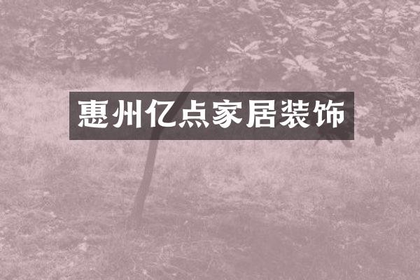 惠州亿点家居装饰