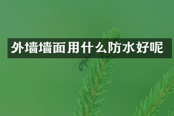 外墙墙面用什么防水好呢