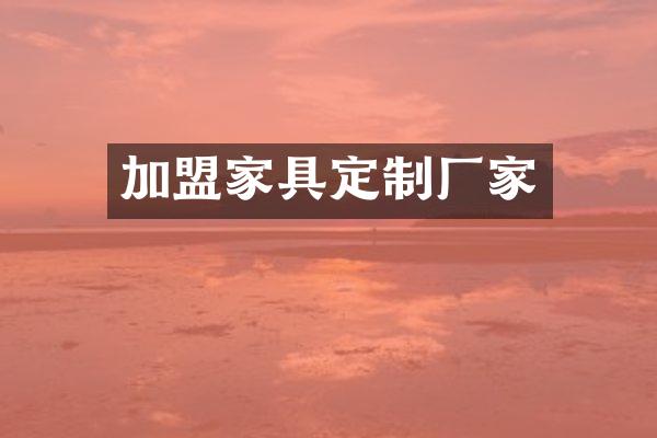 加盟家具定制厂家