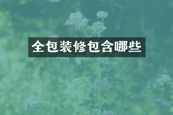 全包装修包含哪些