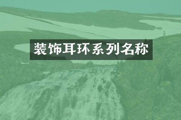 装饰耳环系列名称