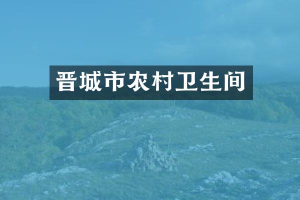 晋城市农村卫生间