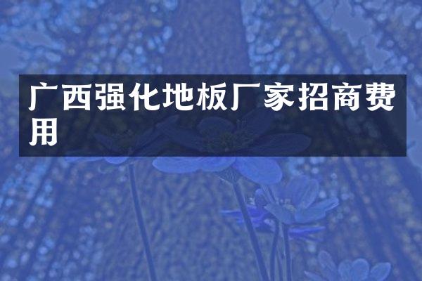 广西强化地板厂家招商费用