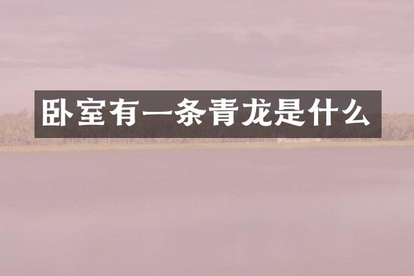 卧室有一条青龙是什么