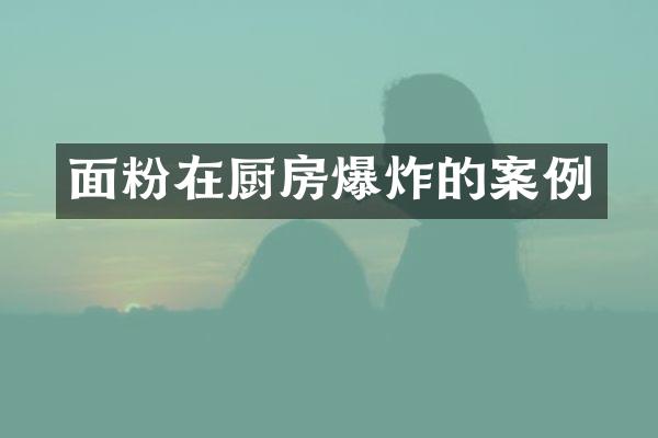 面粉在厨房爆炸的案例