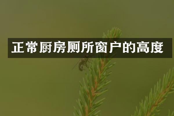 正常厨房厕所窗户的高度