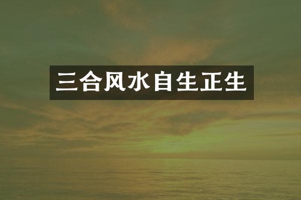 三合风水自生正生