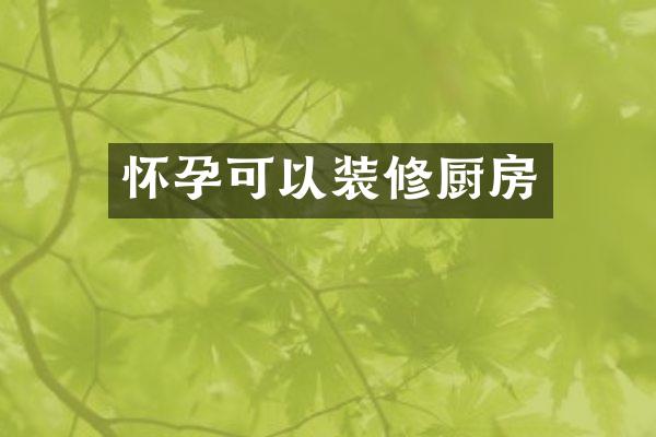 怀孕可以装修厨房