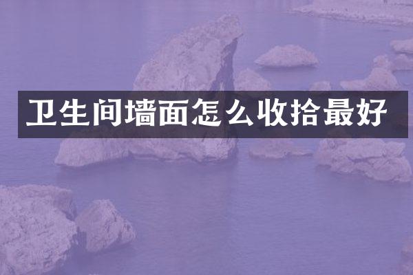 卫生间墙面怎么收拾最好