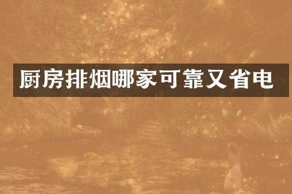 厨房排烟哪家可靠又省电