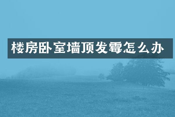 楼房卧室墙顶发霉怎么办