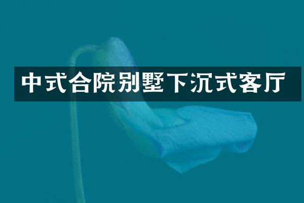 中式合院别墅下沉式客厅
