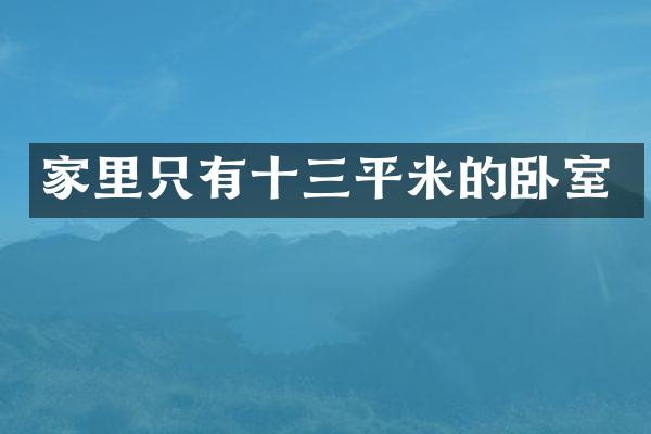 家里只有十三平米的卧室