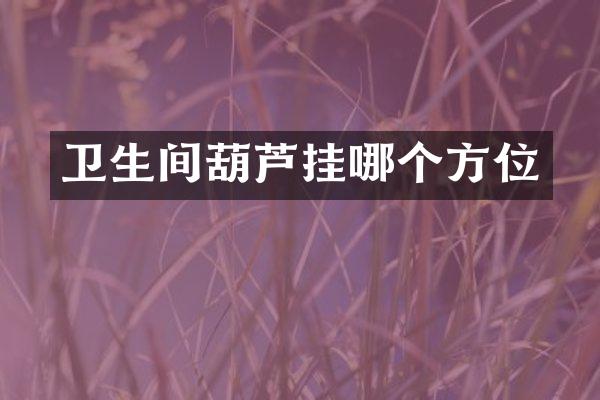 卫生间葫芦挂哪个方位
