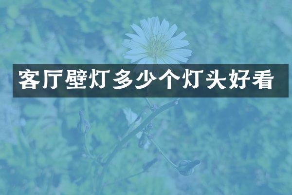 客厅壁灯多少个灯头好看