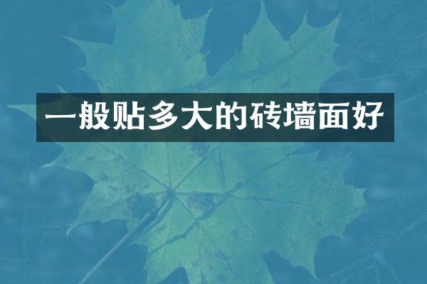 一般贴多大的砖墙面好
