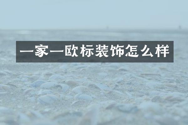 一家一欧标装饰怎么样