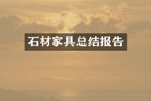 石材家具总结报告