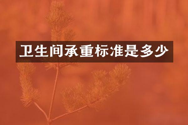 卫生间承重标准是多少
