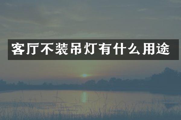 客厅不装吊灯有什么用途
