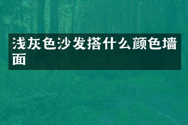 浅灰色沙发搭什么颜色墙面