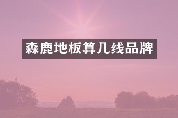 森鹿地板算几线品牌